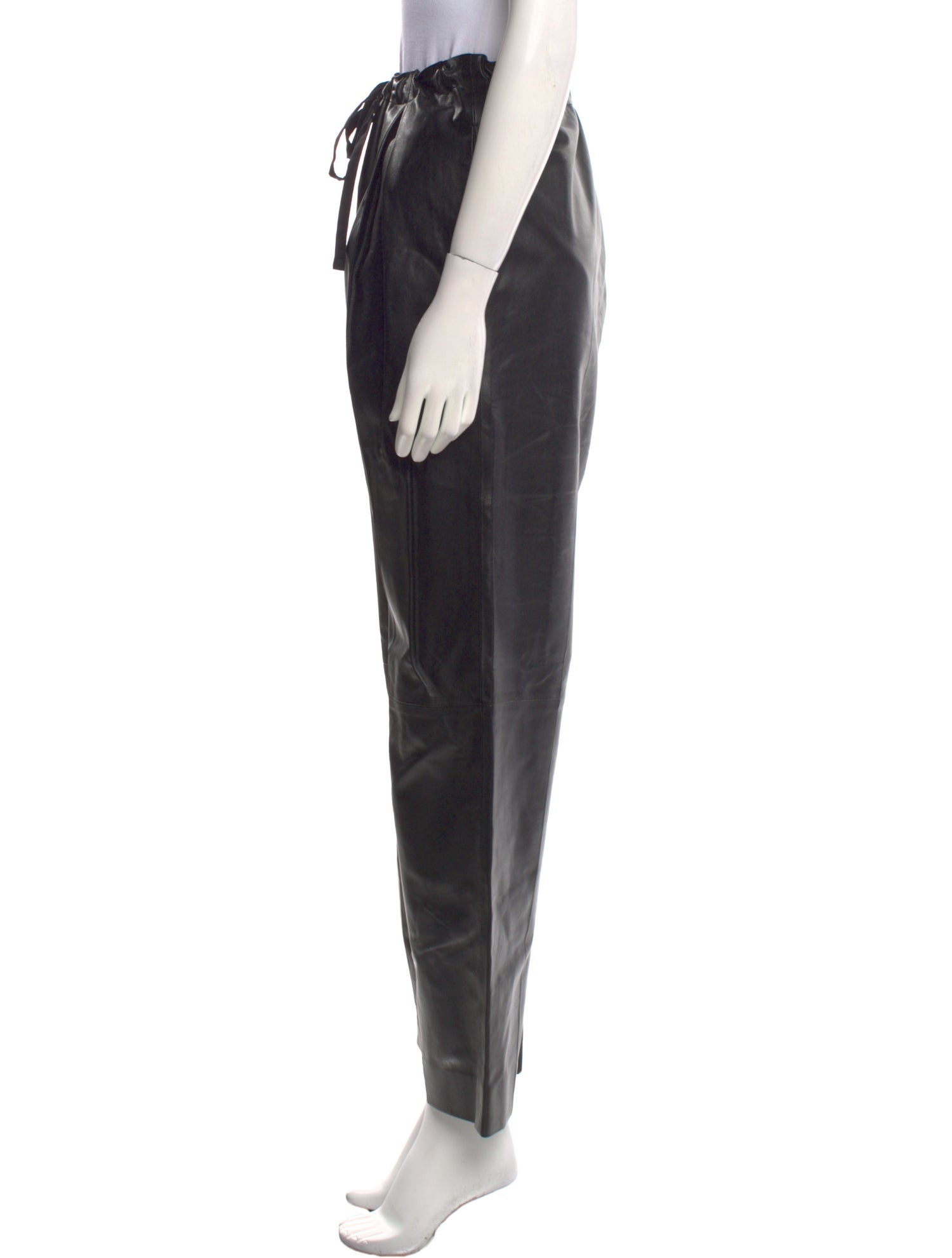 Khaite Leather Wide Leg Pants