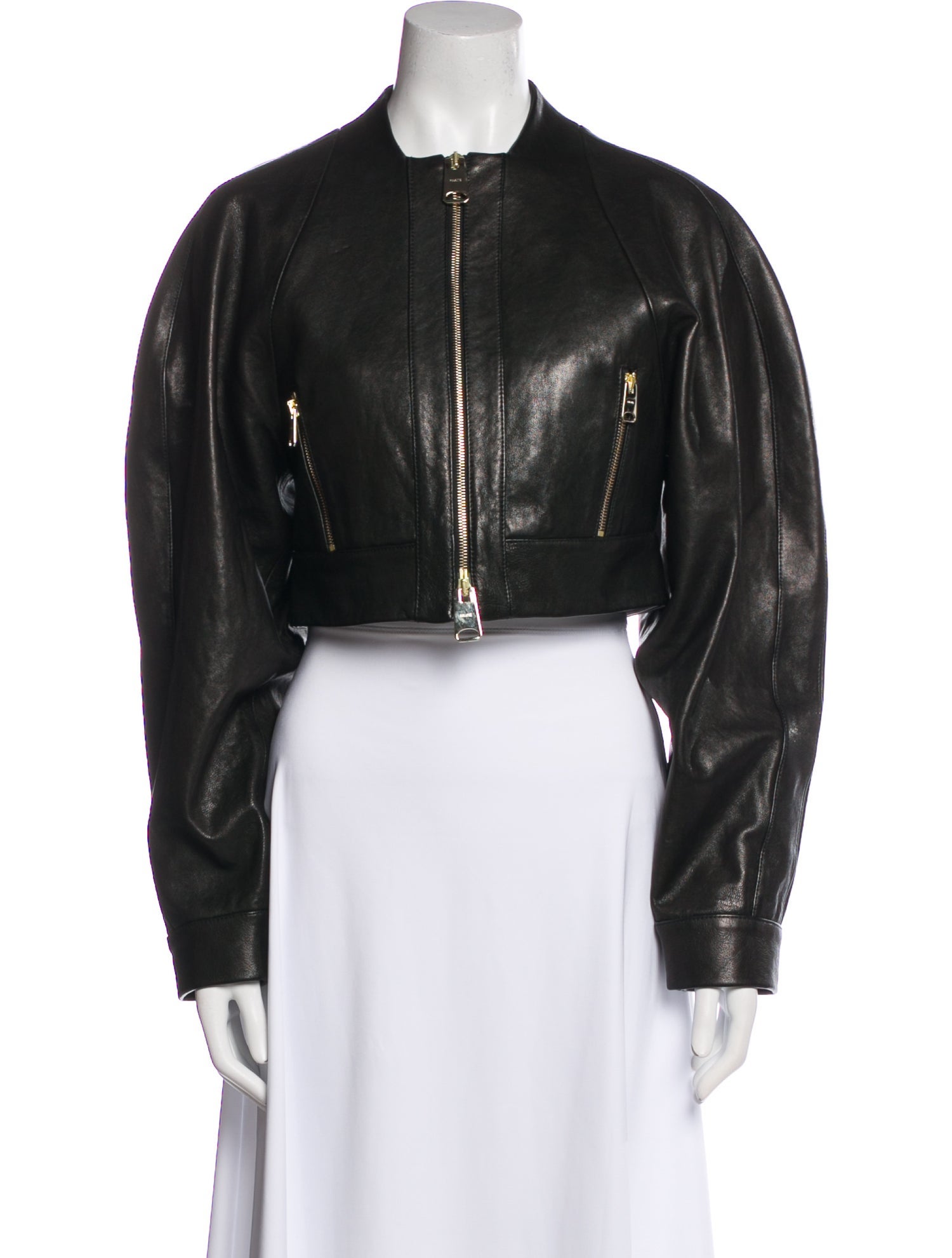 Khaite Leather Bomber Jacket