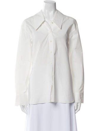 Khaite Long Sleeve Button-Up Top