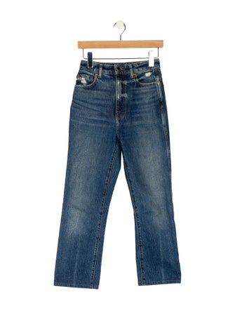 Khaite High-Rise Straight Leg Jeans