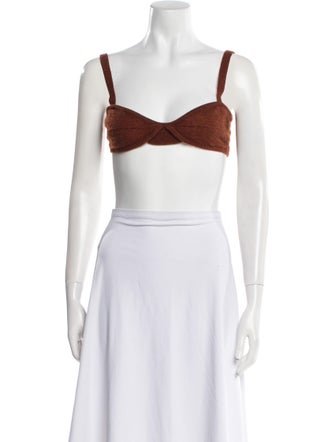 Khaite Cashmere Square Neckline Crop Top