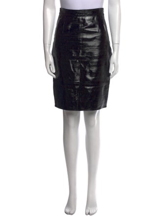 Khaite Leather Knee-Length Skirt