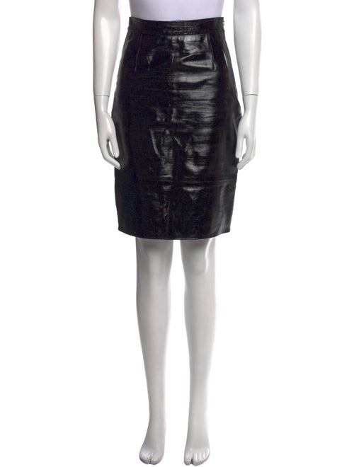 Khaite Leather Knee-Length Skirt