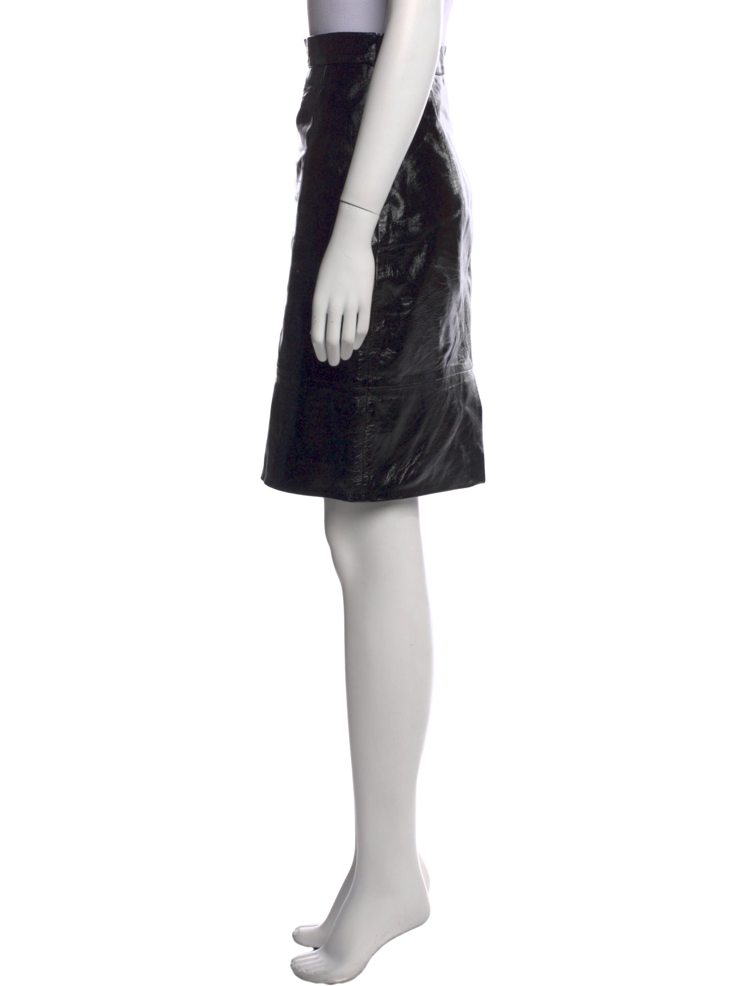 Khaite Leather Knee-Length Skirt