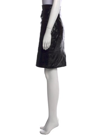 Khaite Leather Knee-Length Skirt