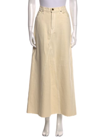 Khaite Raw-Edge Trim Long Skirt