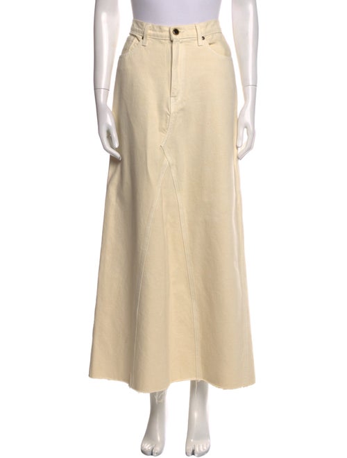 Khaite Raw-Edge Trim Long Skirt