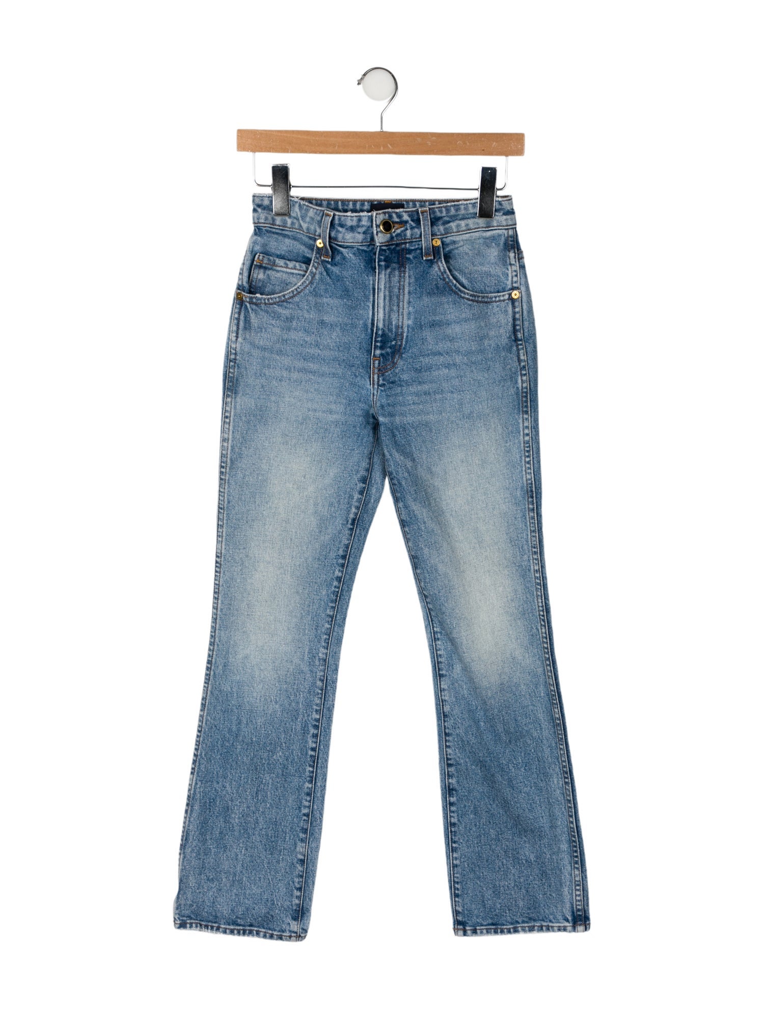 Khaite Mid-Rise Straight Leg Jeans