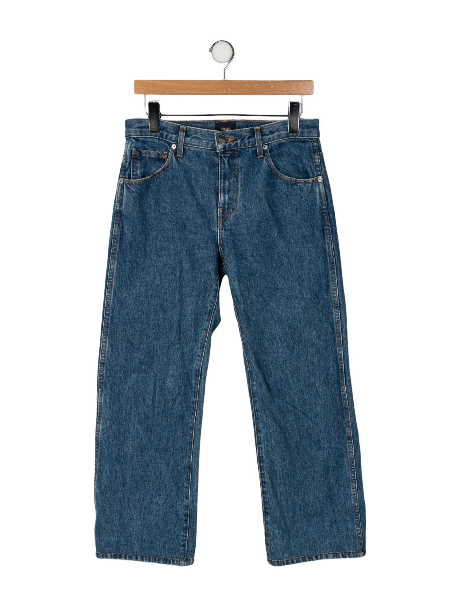 Khaite Mid-Rise Straight Leg Jeans