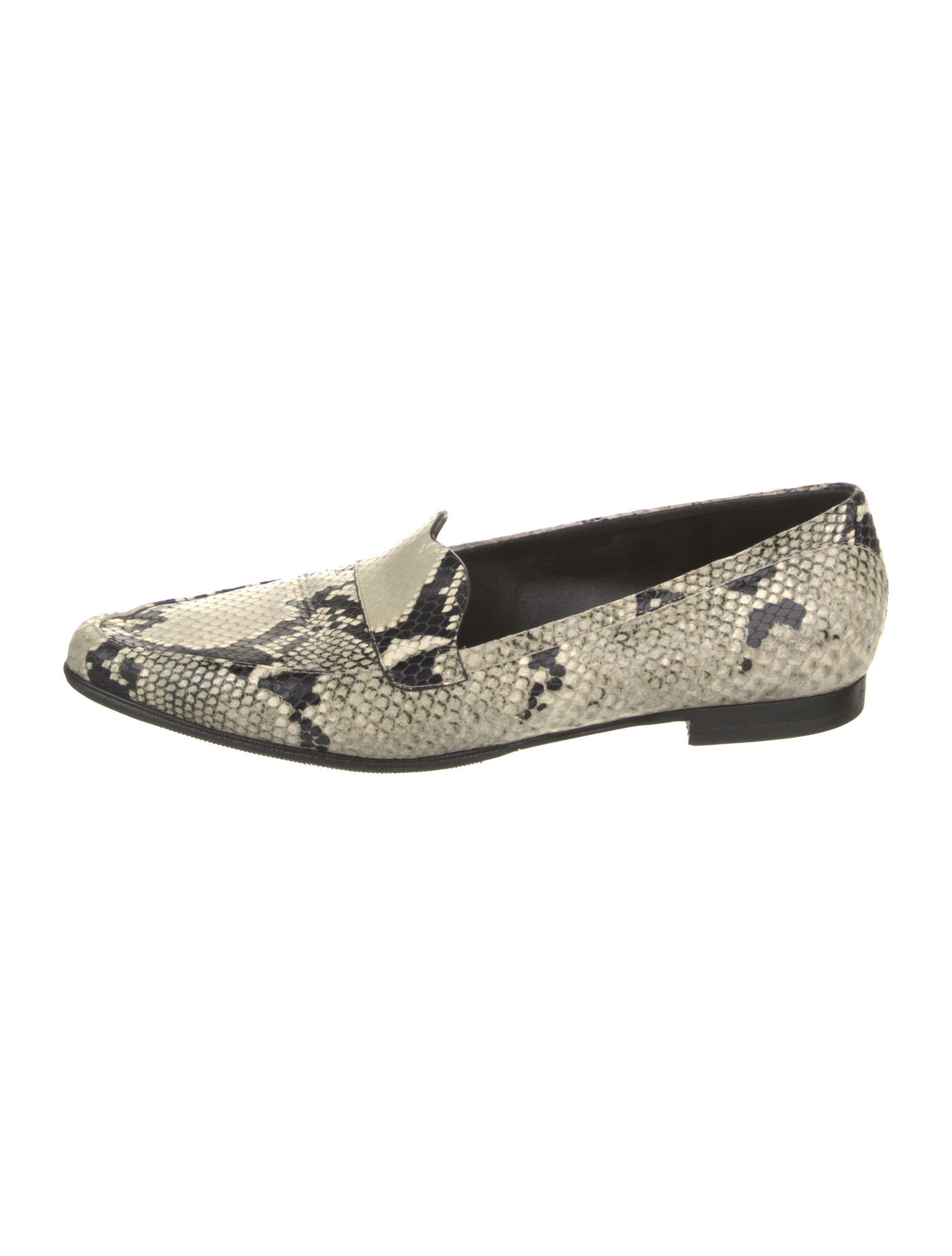 Khaite Embossed Leather Animal Print Loafers