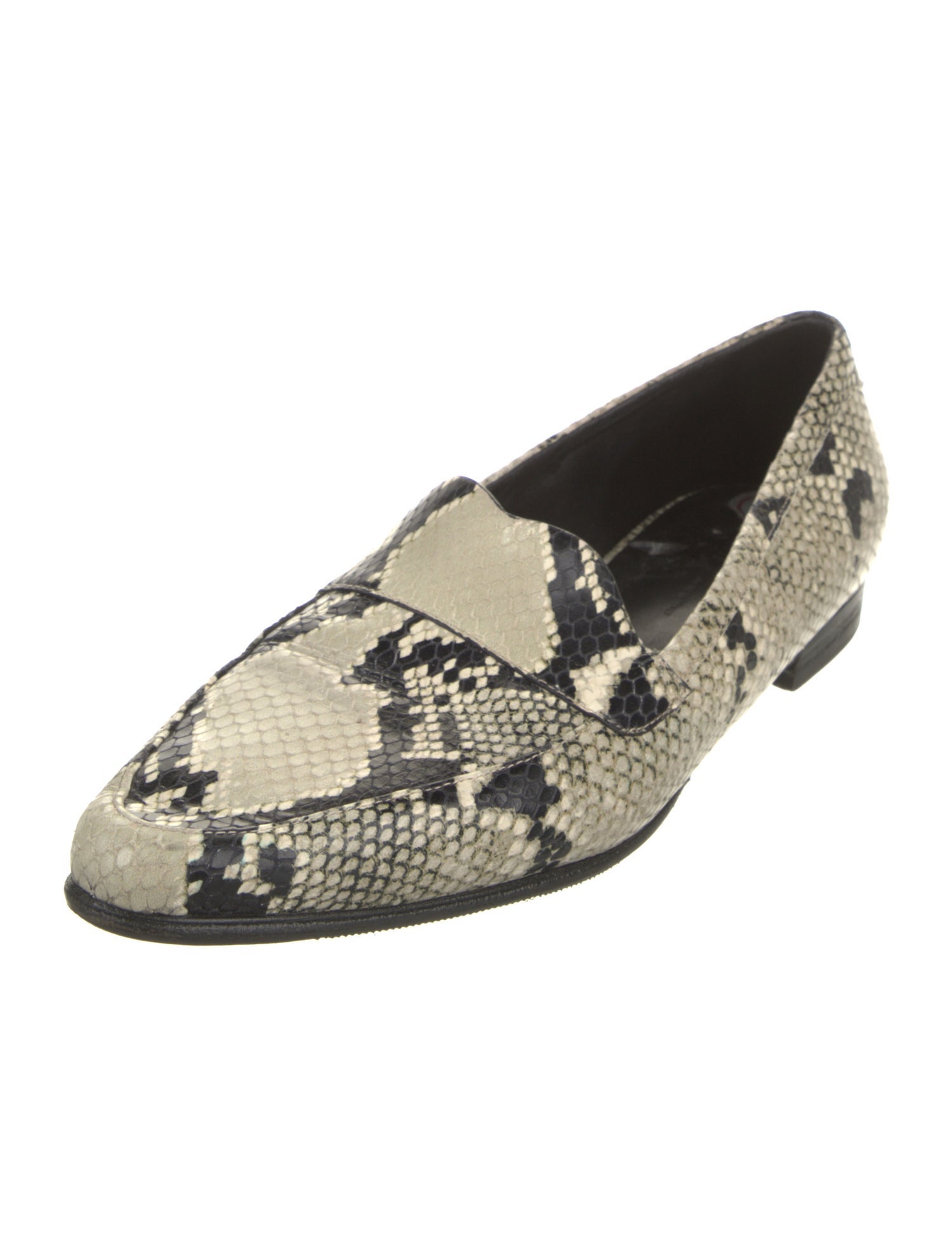 Khaite Embossed Leather Animal Print Loafers
