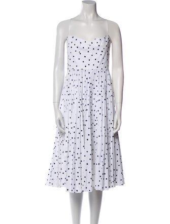 Khaite Polka Dot Print Midi Length Dress