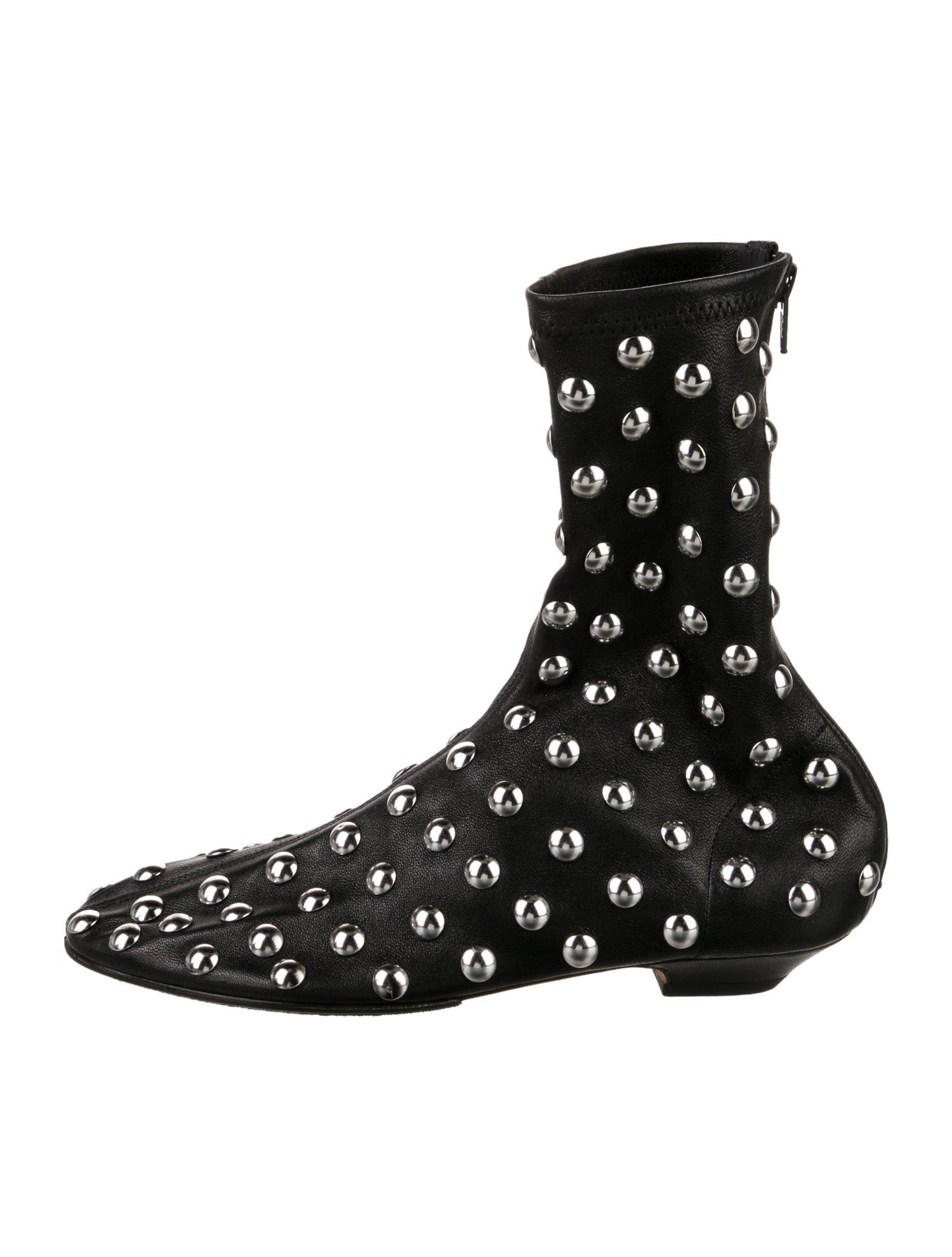 Khaite Leather Studded Accents Sock Boots