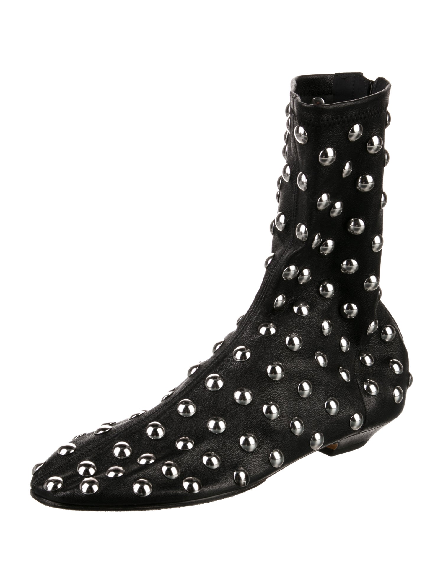 Khaite Leather Studded Accents Sock Boots