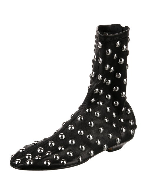 Khaite Leather Studded Accents Sock Boots