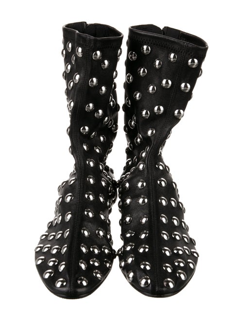 Khaite Leather Studded Accents Sock Boots