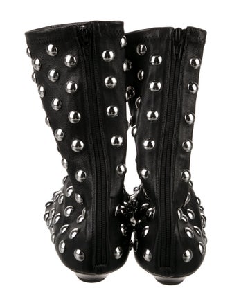 Khaite Leather Studded Accents Sock Boots