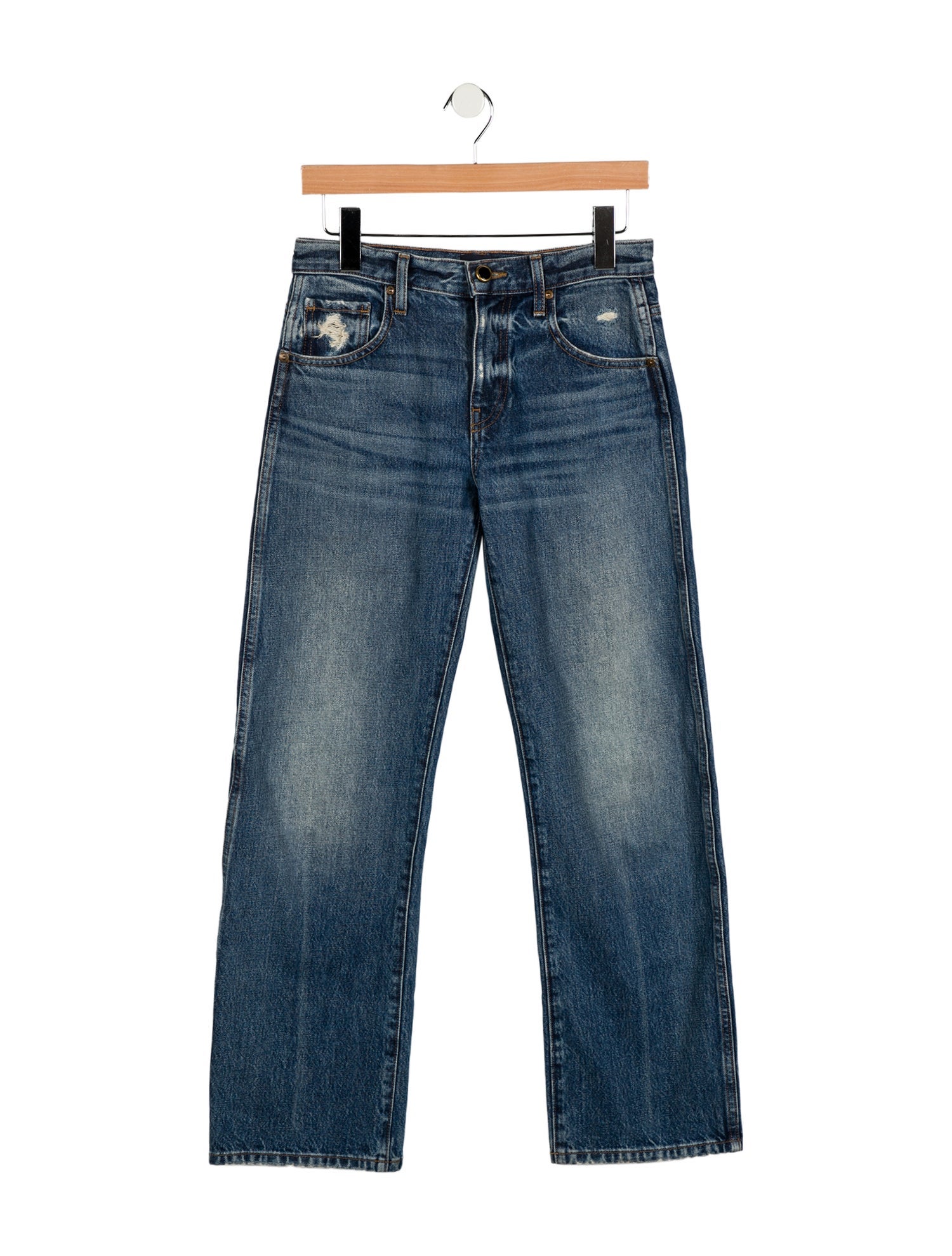 Khaite Mid-Rise Straight Leg Jeans