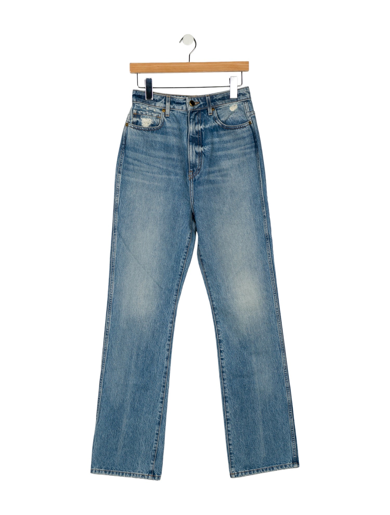 Khaite High-Rise Straight Leg Jeans