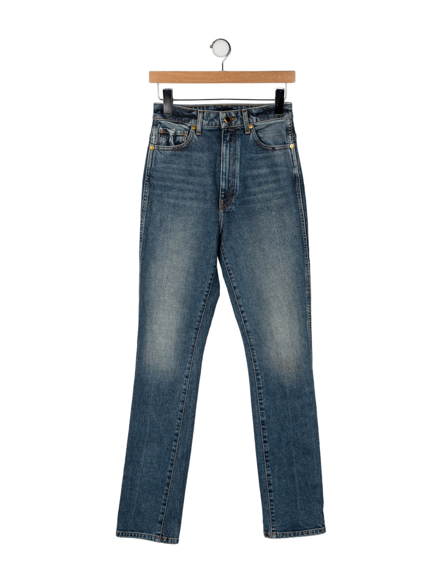 Khaite High-Rise Straight Leg Jeans