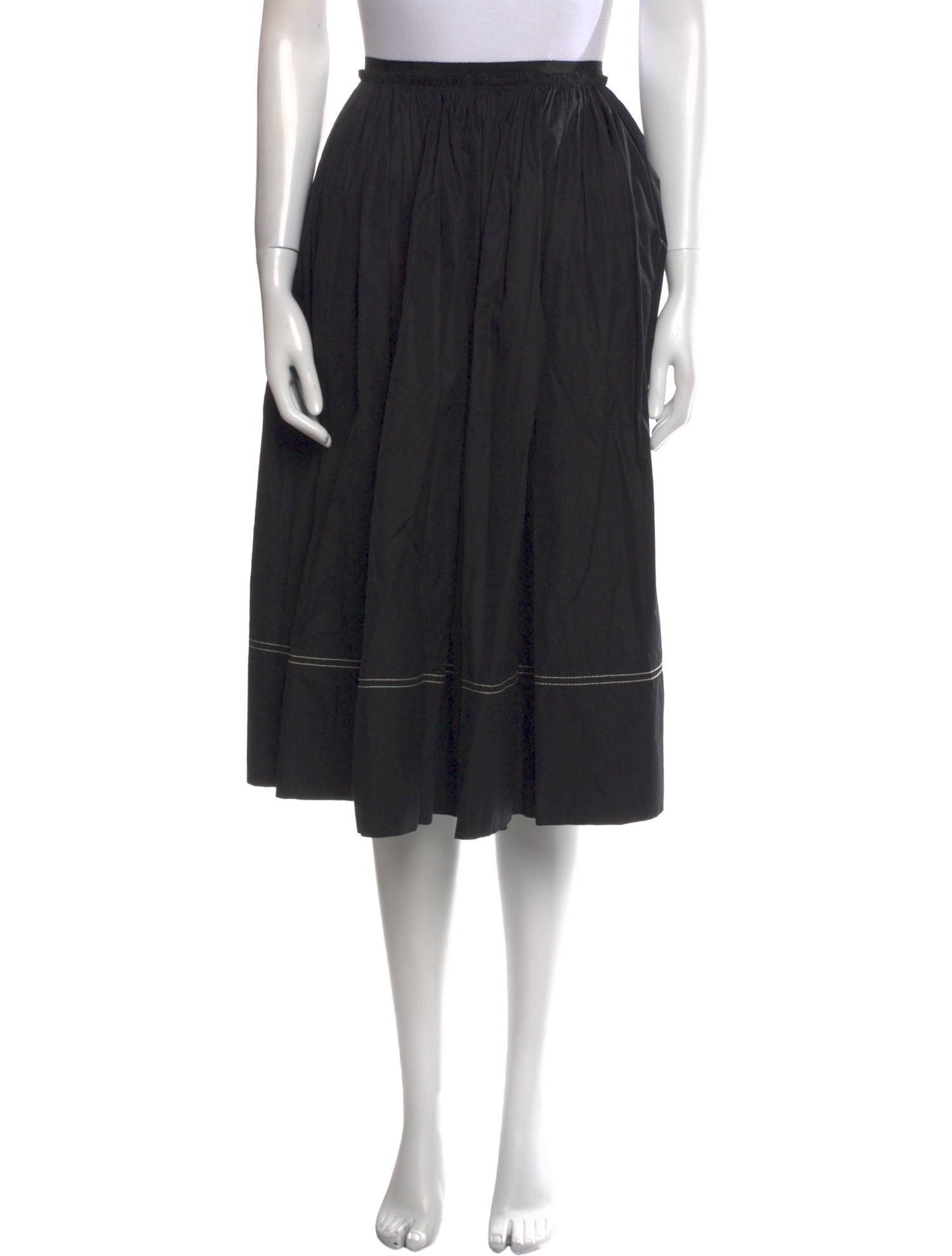 Khaite Raw-Edge Trim Midi Length Skirt