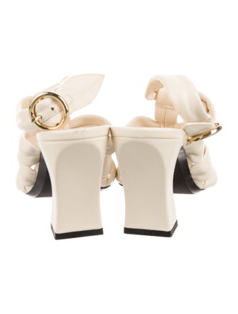 Khaite Leather Slingback Sandals