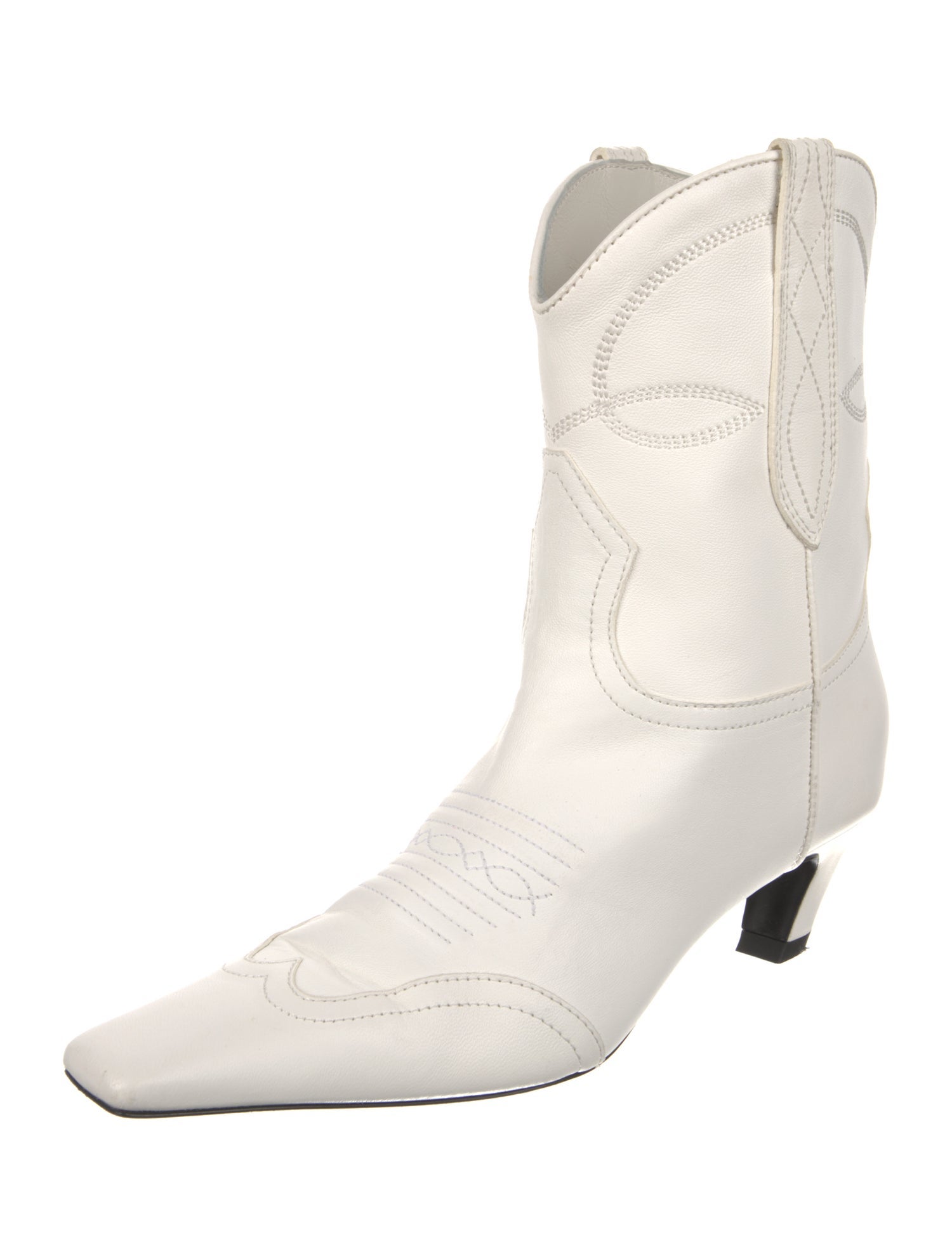 Khaite Leather Western Boots