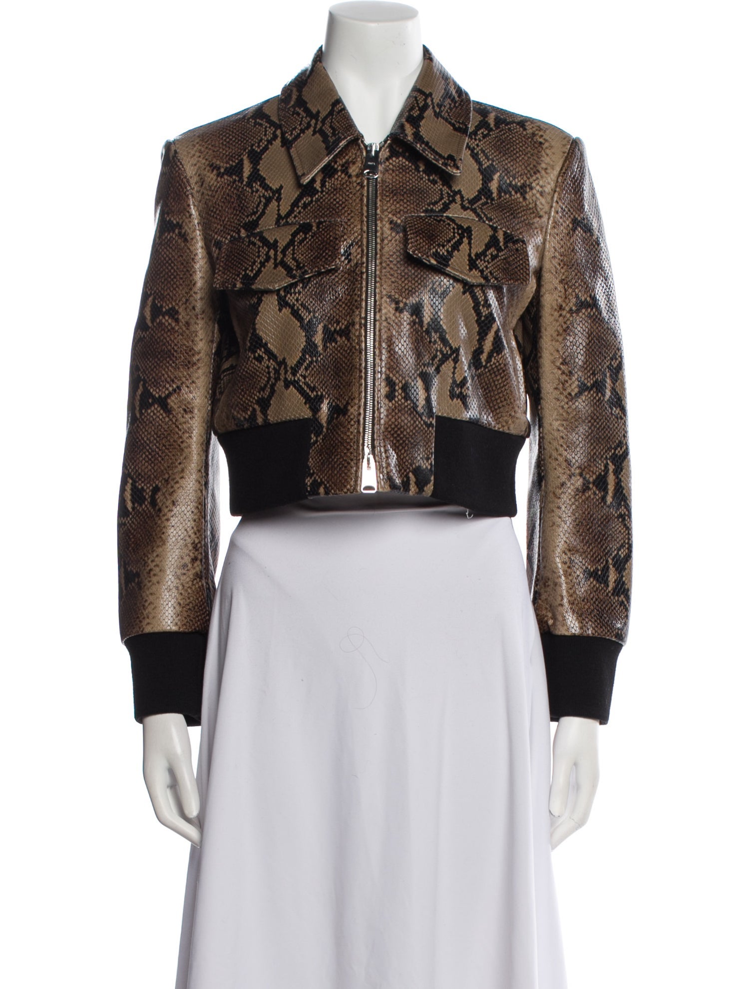 Khaite Calfskin Animal Print Biker Jacket w/ Tags