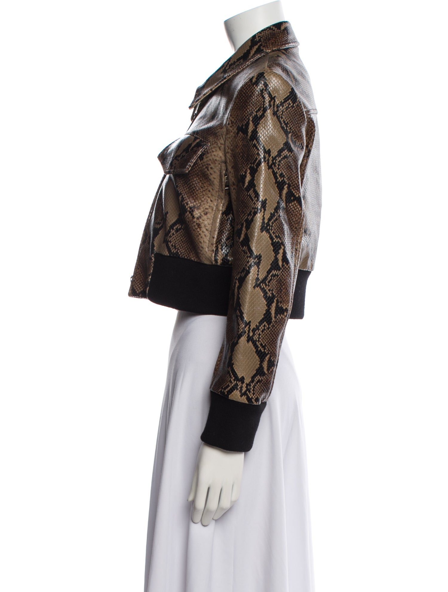 Khaite Calfskin Animal Print Biker Jacket w/ Tags