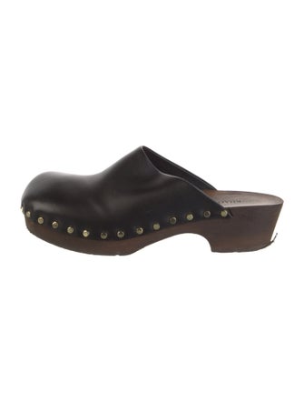 Khaite Leather Studded Accents Mules
