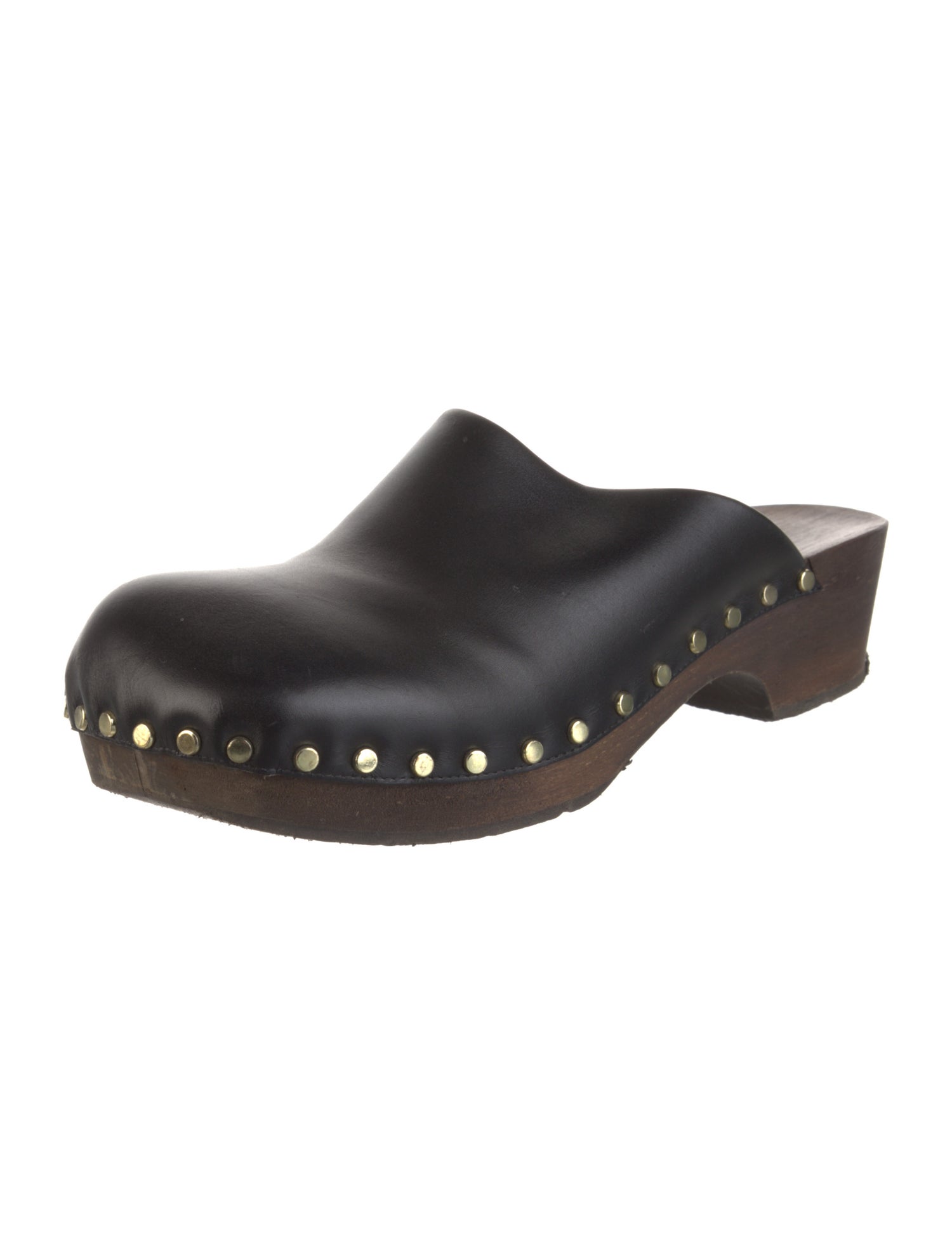 Khaite Leather Studded Accents Mules