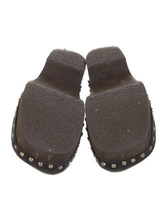 Khaite Leather Studded Accents Mules