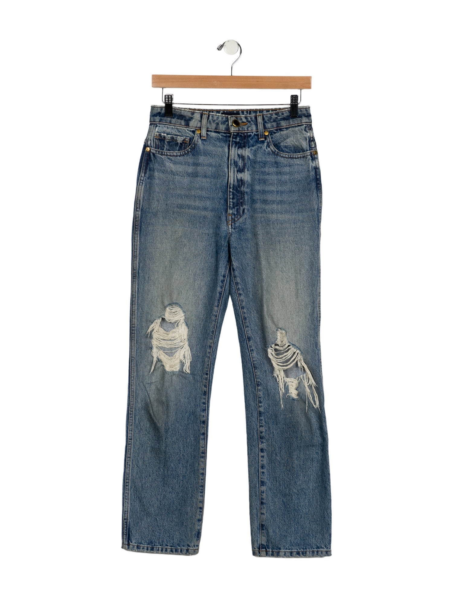 Khaite High-Rise Straight Leg Jeans