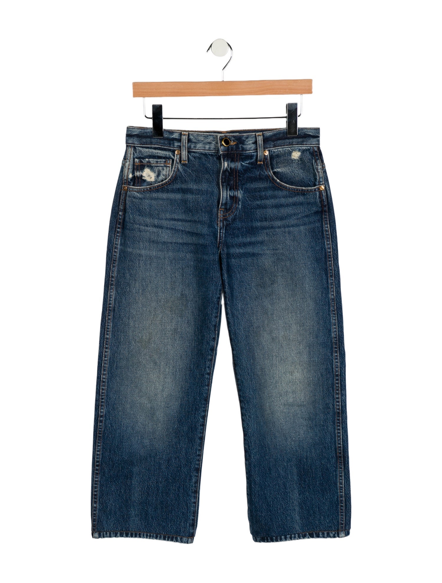 Khaite Mid-Rise Straight Leg Jeans