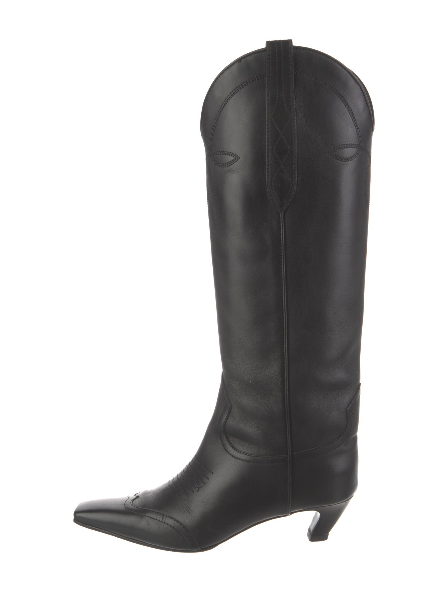 Khaite Leather Western Boots