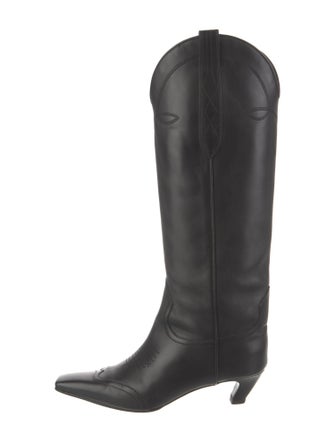 Khaite Leather Western Boots