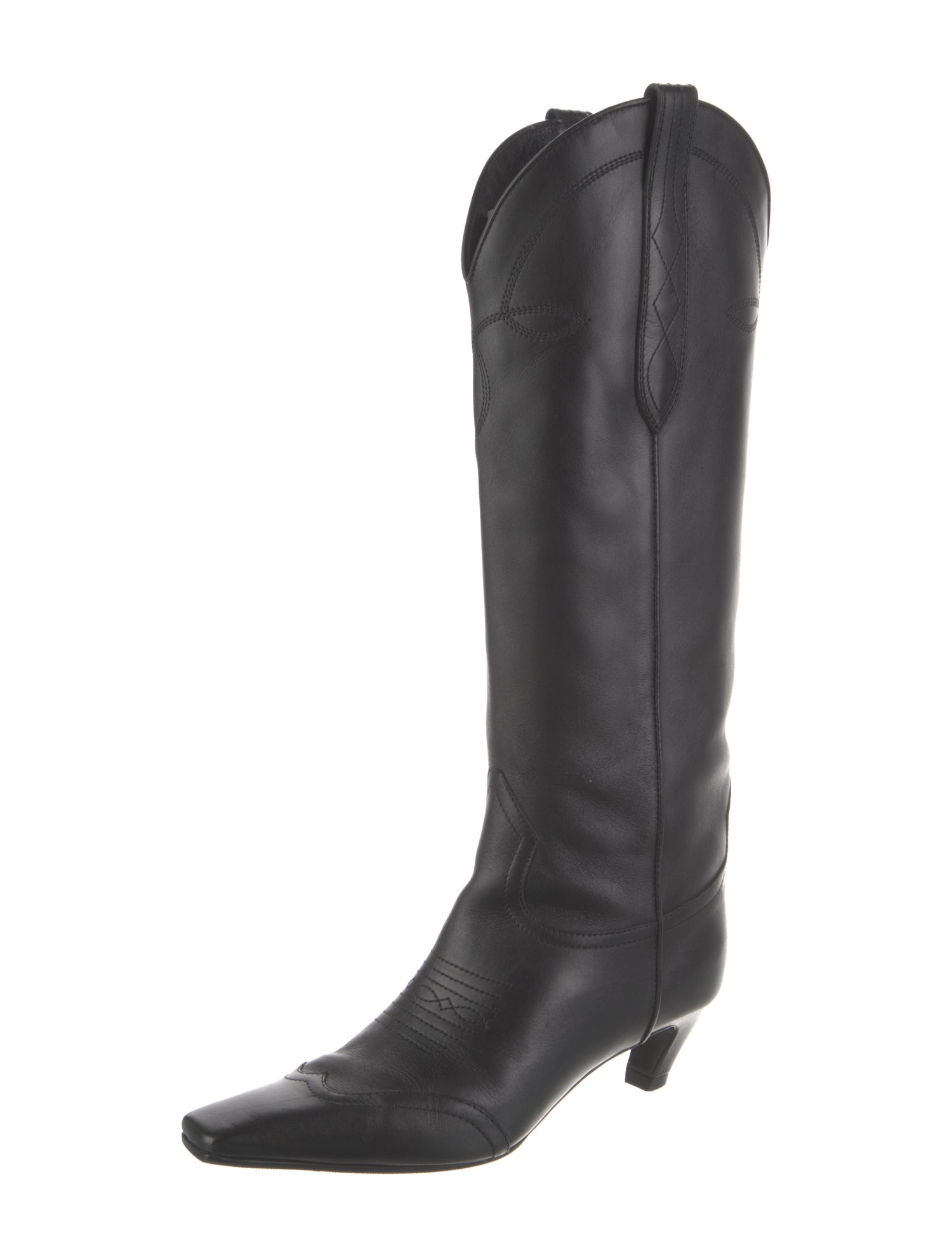 Khaite Leather Western Boots