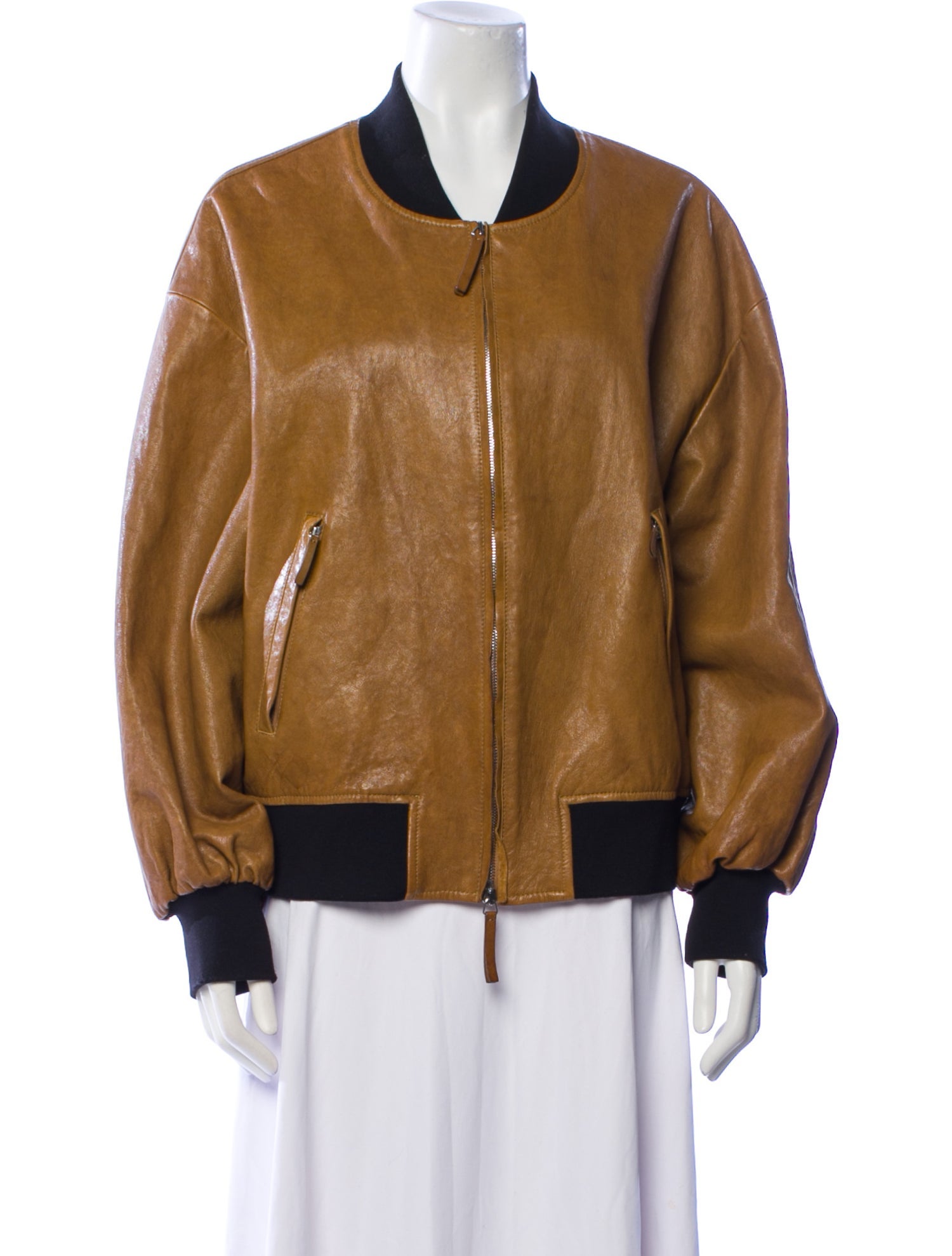 Khaite Leather Bomber Jacket
