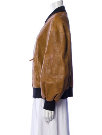 Khaite Leather Bomber Jacket
