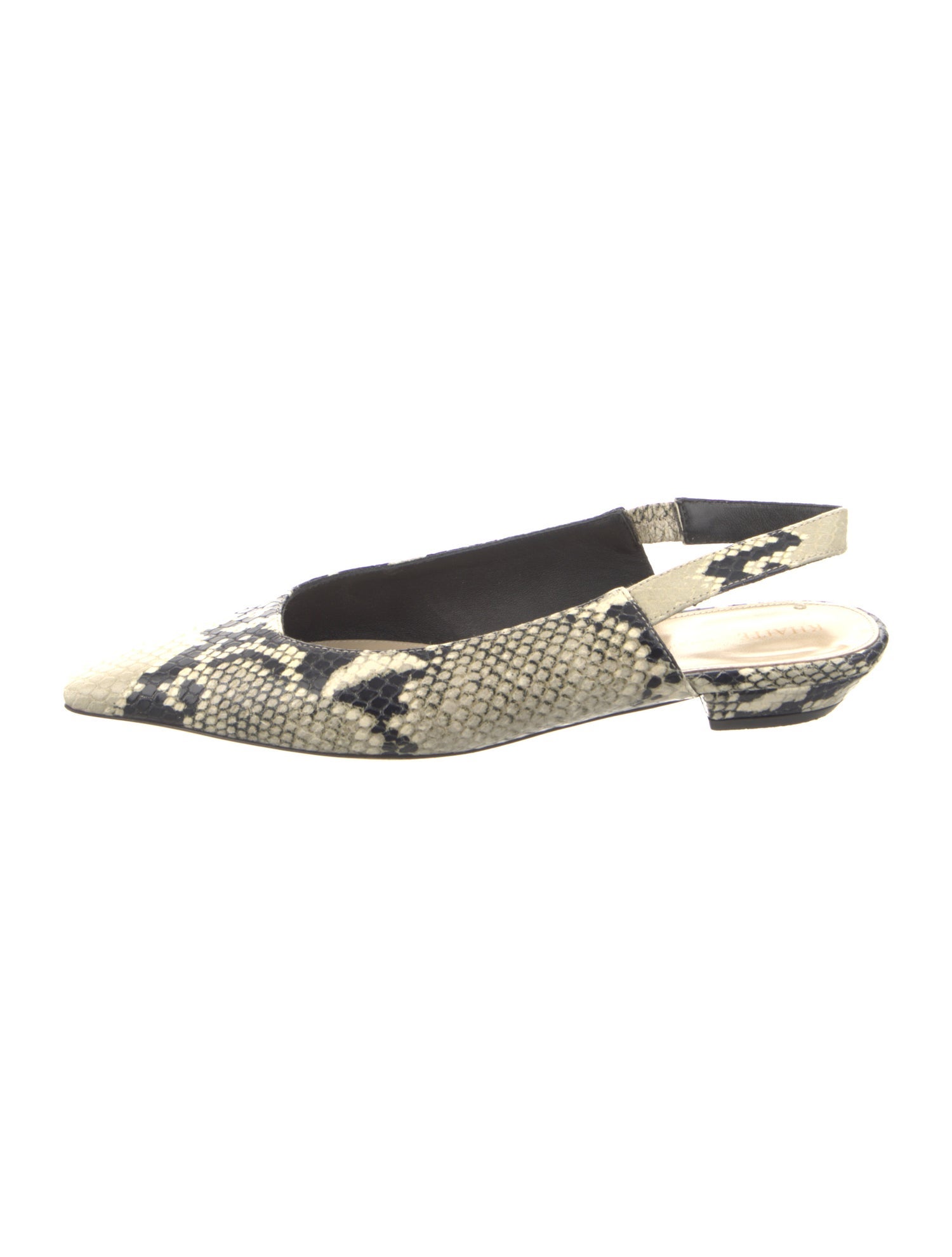 Khaite Leather Animal Print Slingback Flats