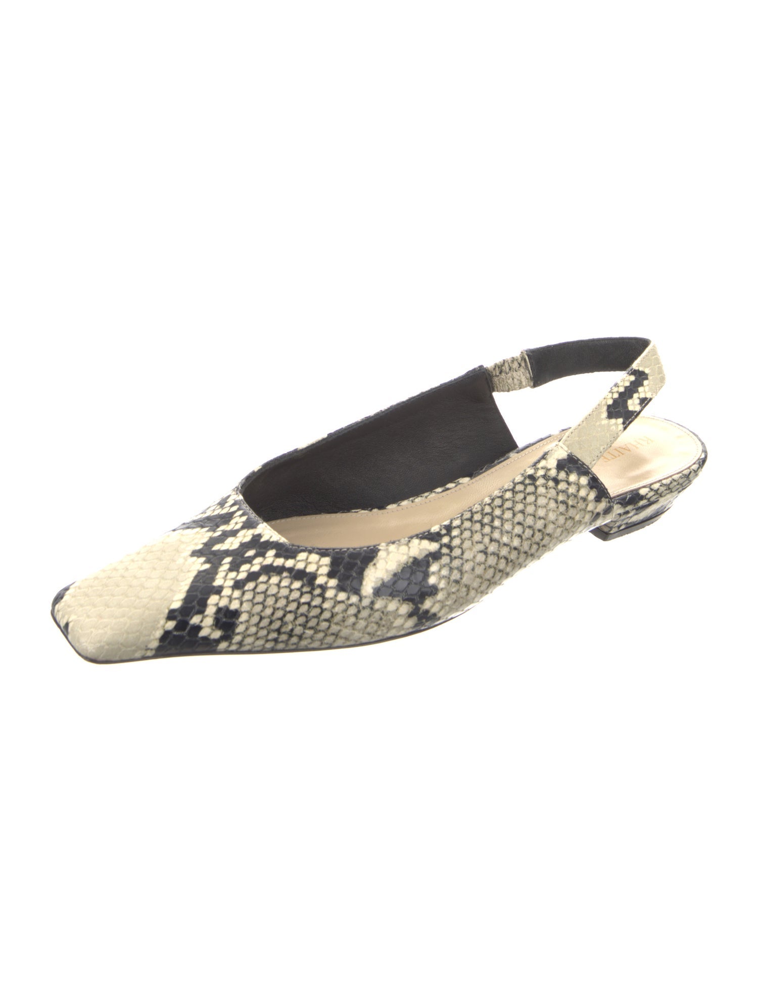 Khaite Leather Animal Print Slingback Flats