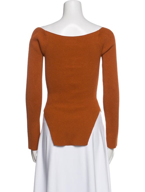 Khaite Square Neckline Long Sleeve Crop Top