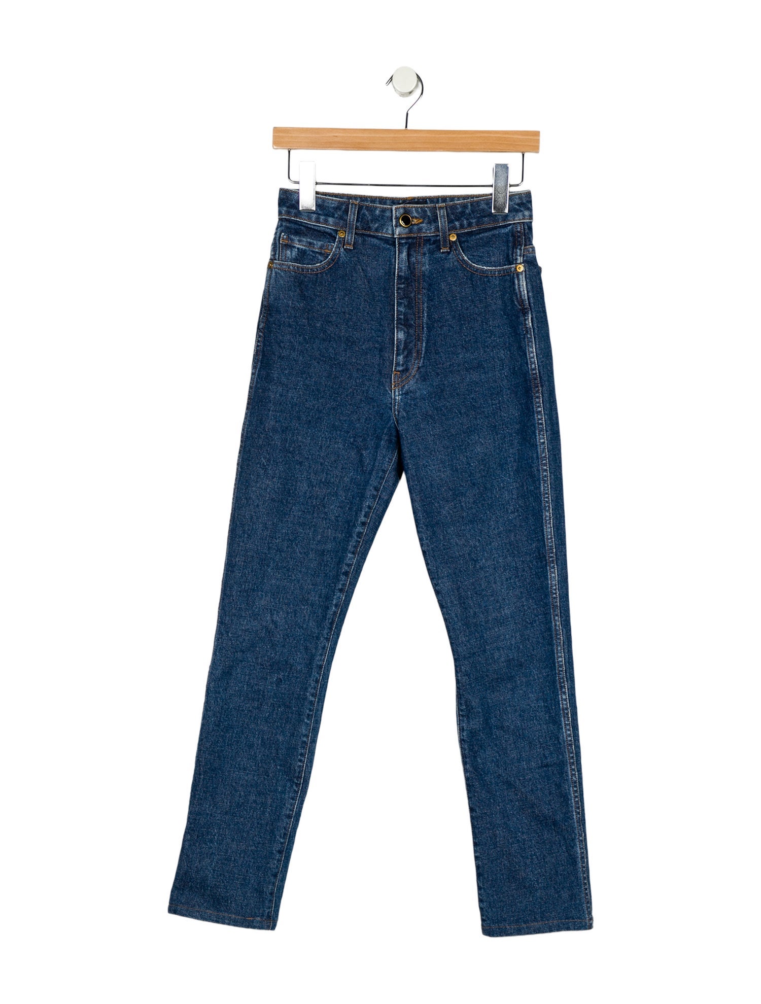 Khaite High-Rise Straight Leg Jeans