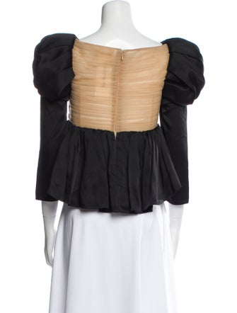 Khaite Square Neckline Three-Quarter Sleeve Crop Top