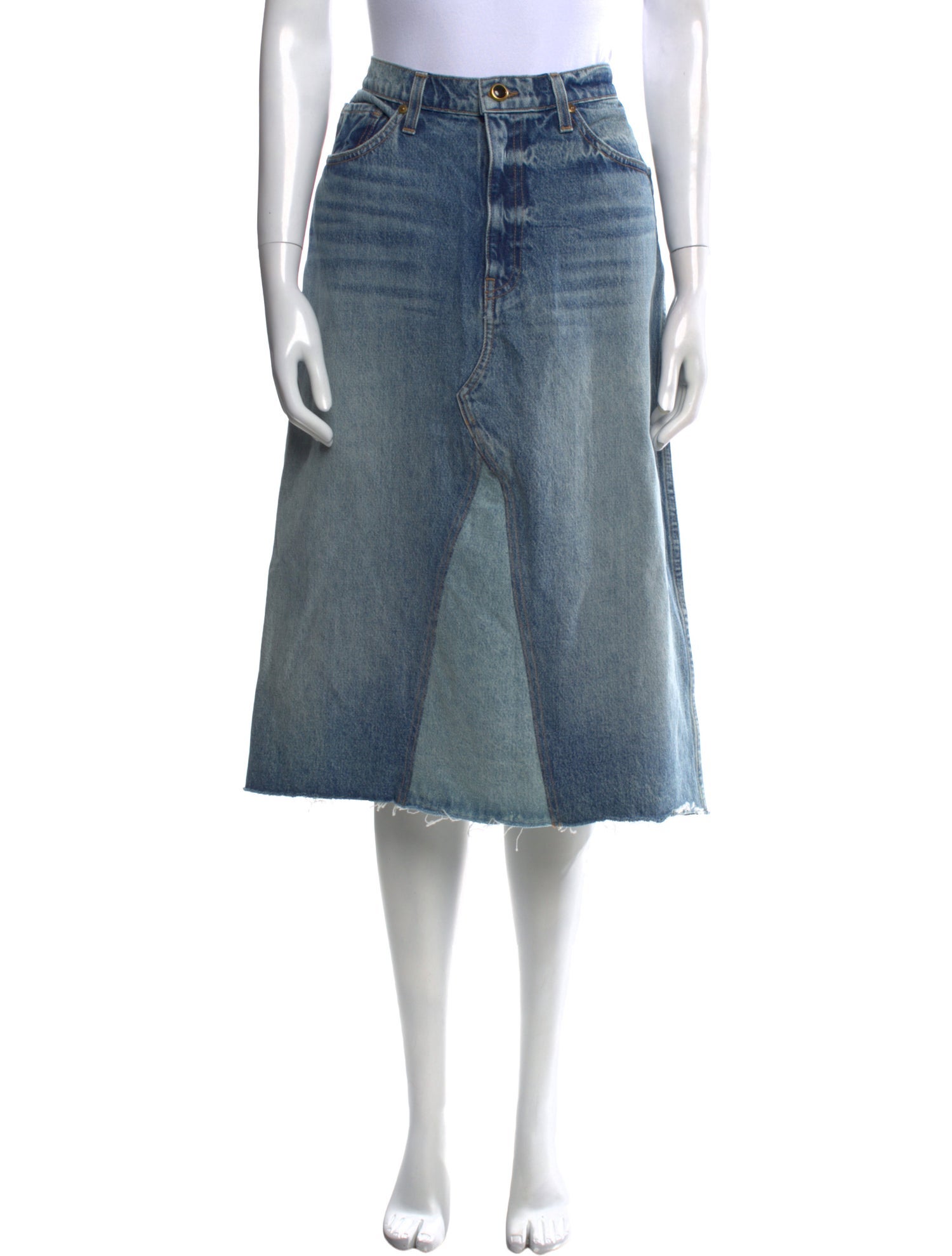 Khaite Distressed Accents Knee-Length Skirt w/ Tags