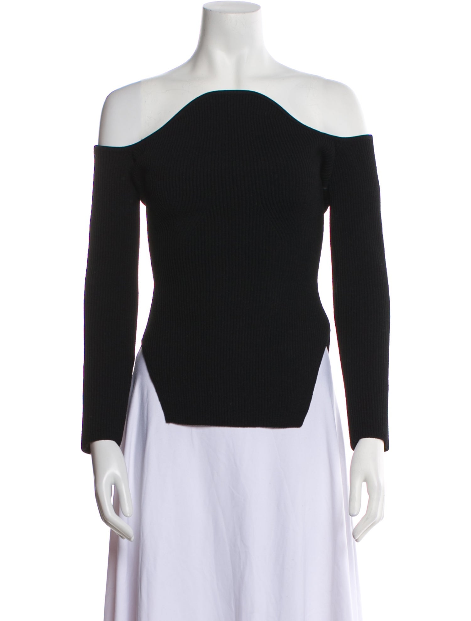 Khaite Off-The-Shoulder Long Sleeve Top