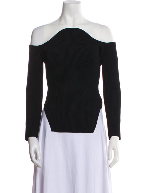 Khaite Off-The-Shoulder Long Sleeve Top