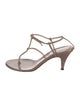 Khaite Leather T-Strap Sandals
