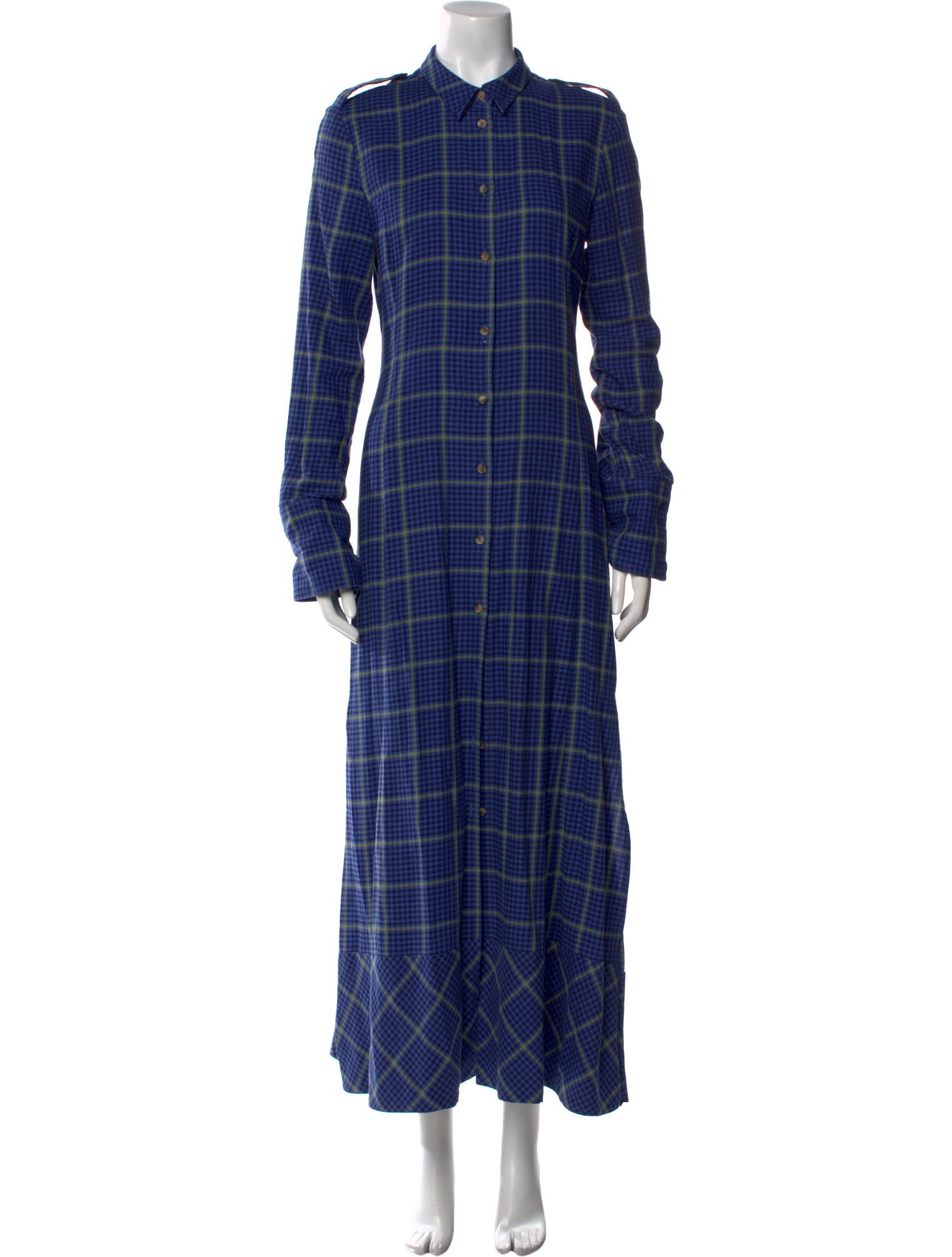 Khaite Plaid Print Long Dress