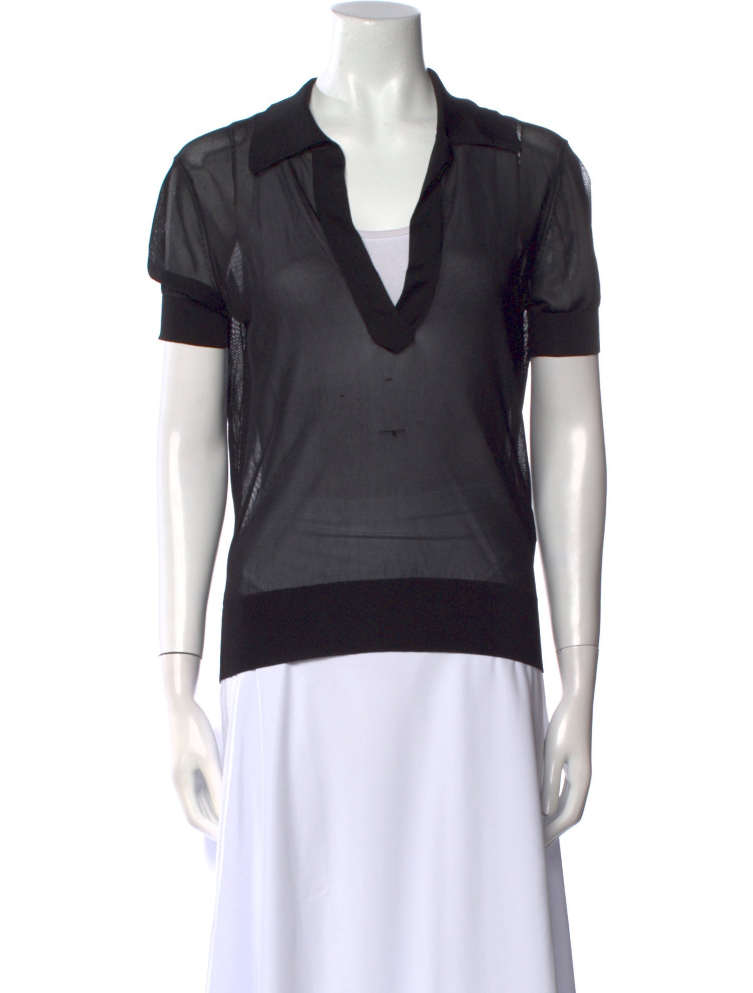 Khaite V-Neck Short Sleeve Polo